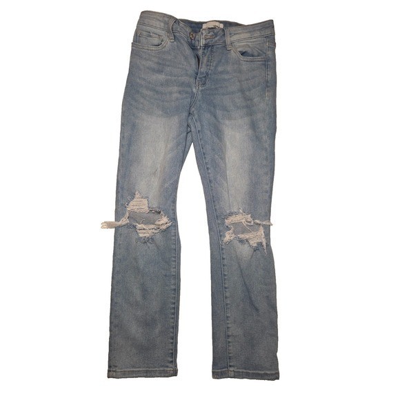 Vervet Jeans Womens 28 Blue Denim Cotton Stretch Distressed Straight Light Wash