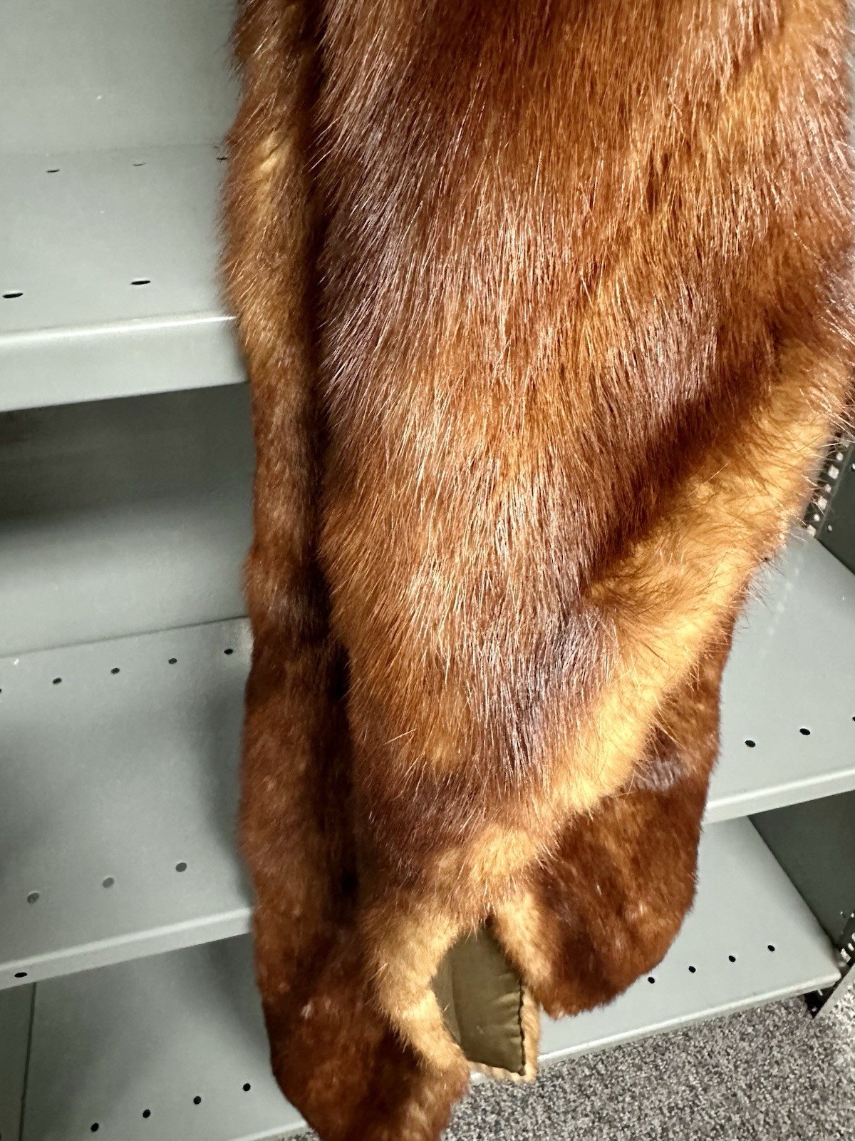 Vintage XLong Stunning Brown Red Russian Sable Mink Fur Stole Wrap 79” X 13”