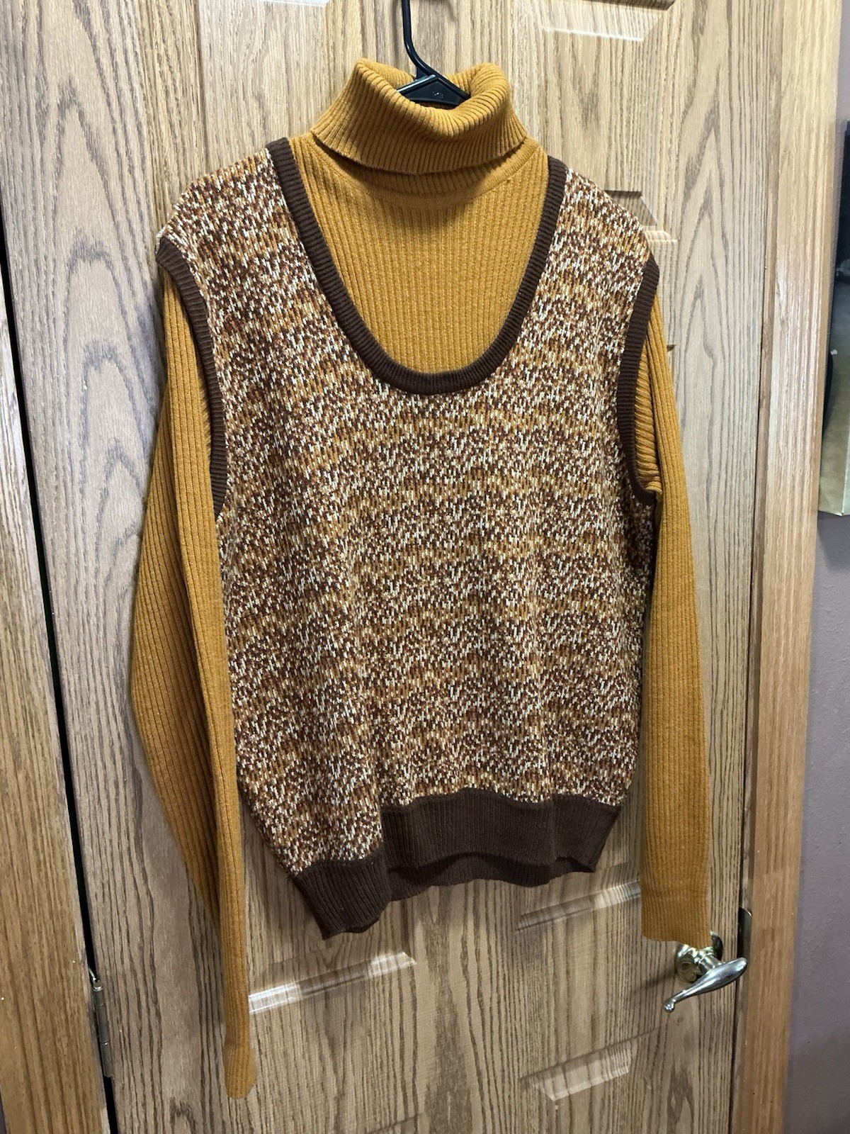 Vintage Sigallo Sweater Fall Colors Large EUC