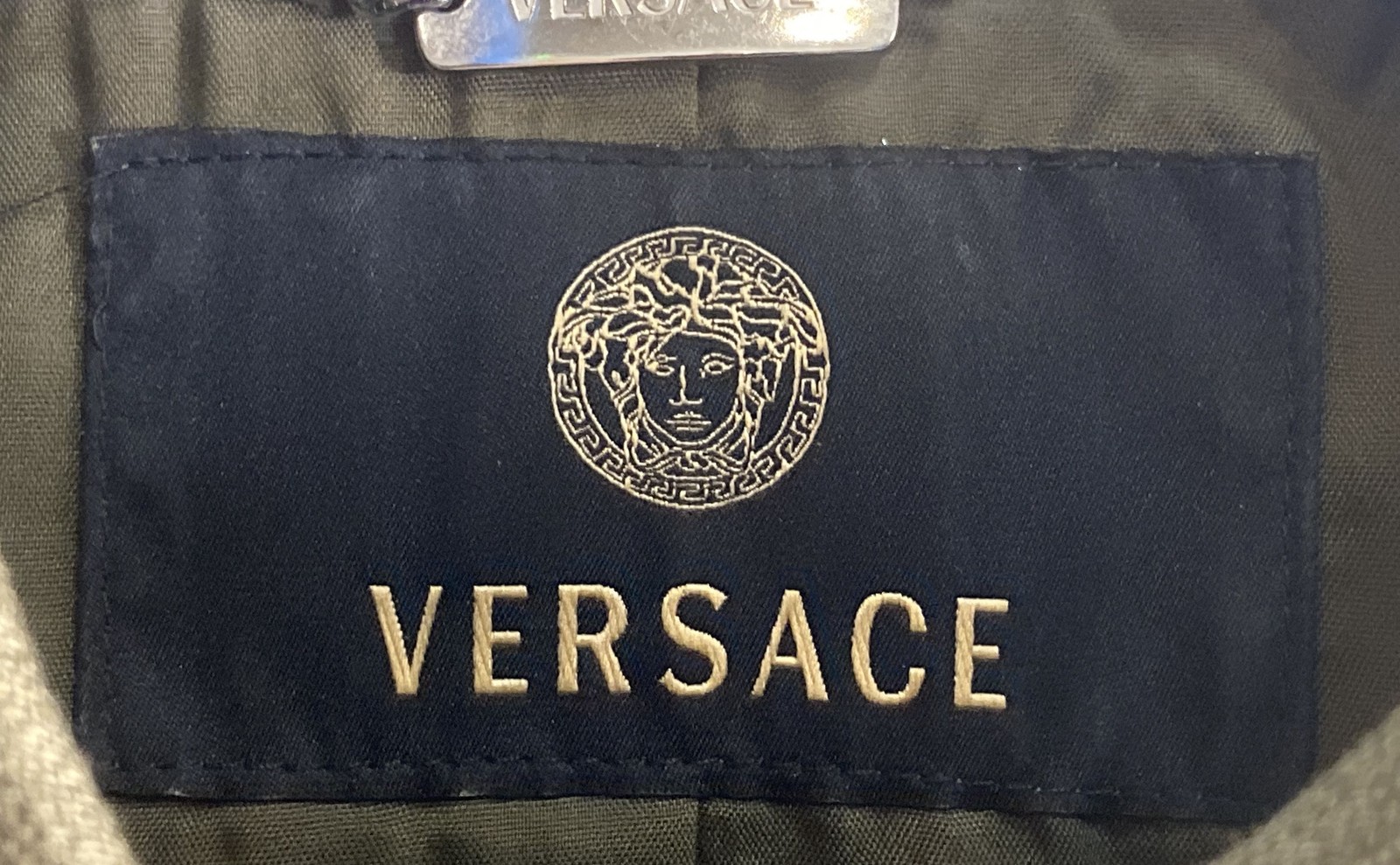 Vintage Versace Women’s Olive Green Linen Silk Safari Utility Jacket Dress Sz 38