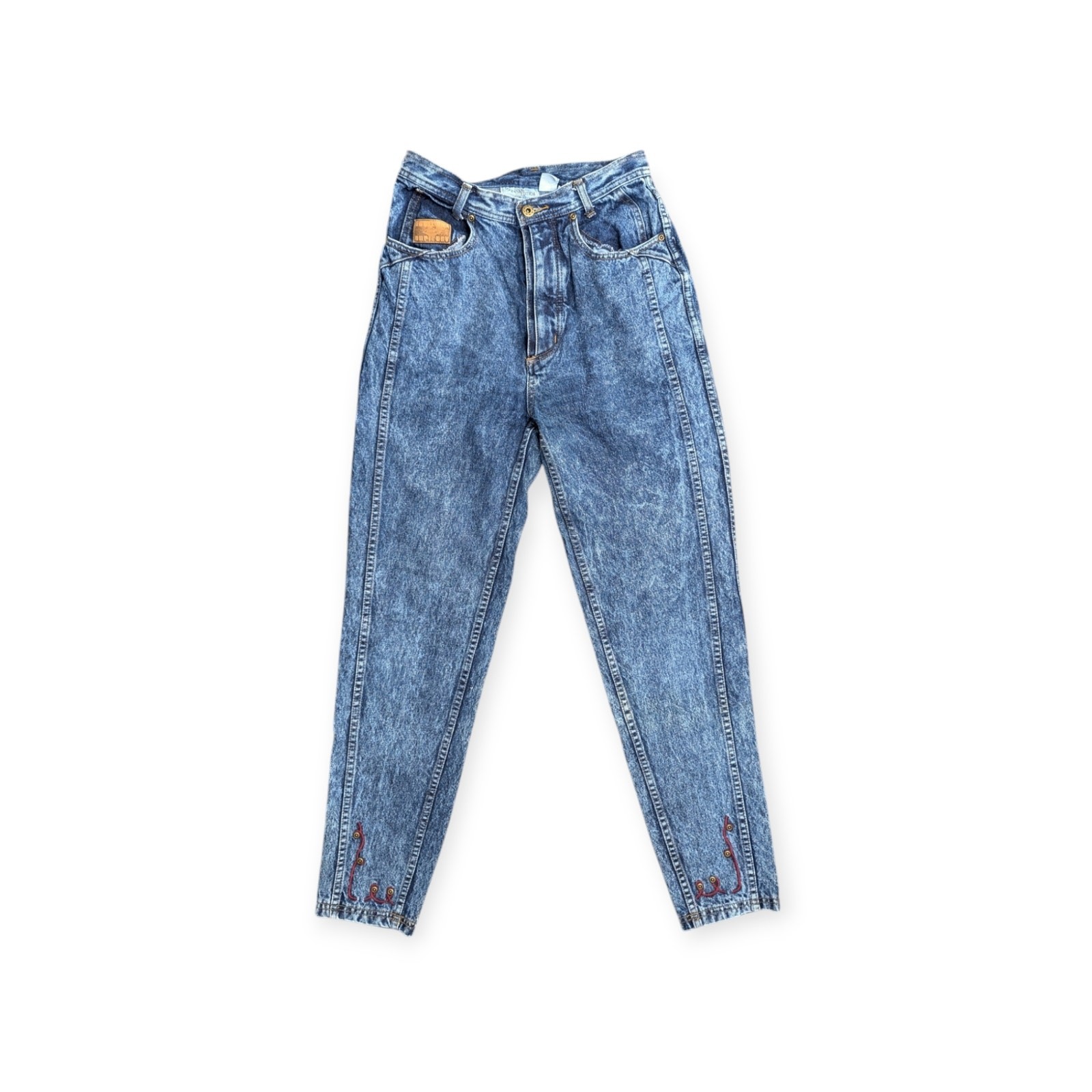 Women’s 80s 90s Bugle Boy Jeans 26×29 Stone Wash High Rise tapered Juniors 11