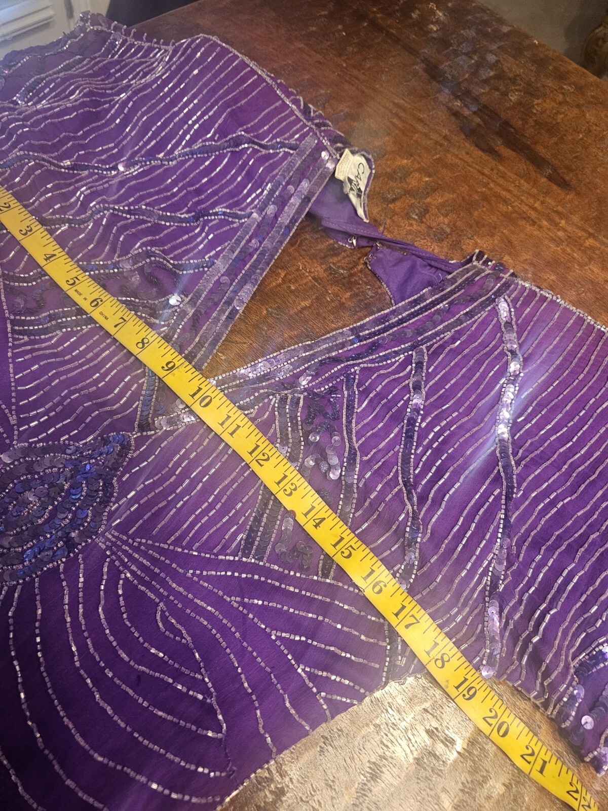 Vintage Carina Purple Beaded Sequin Backless Cocktail Dess Small…