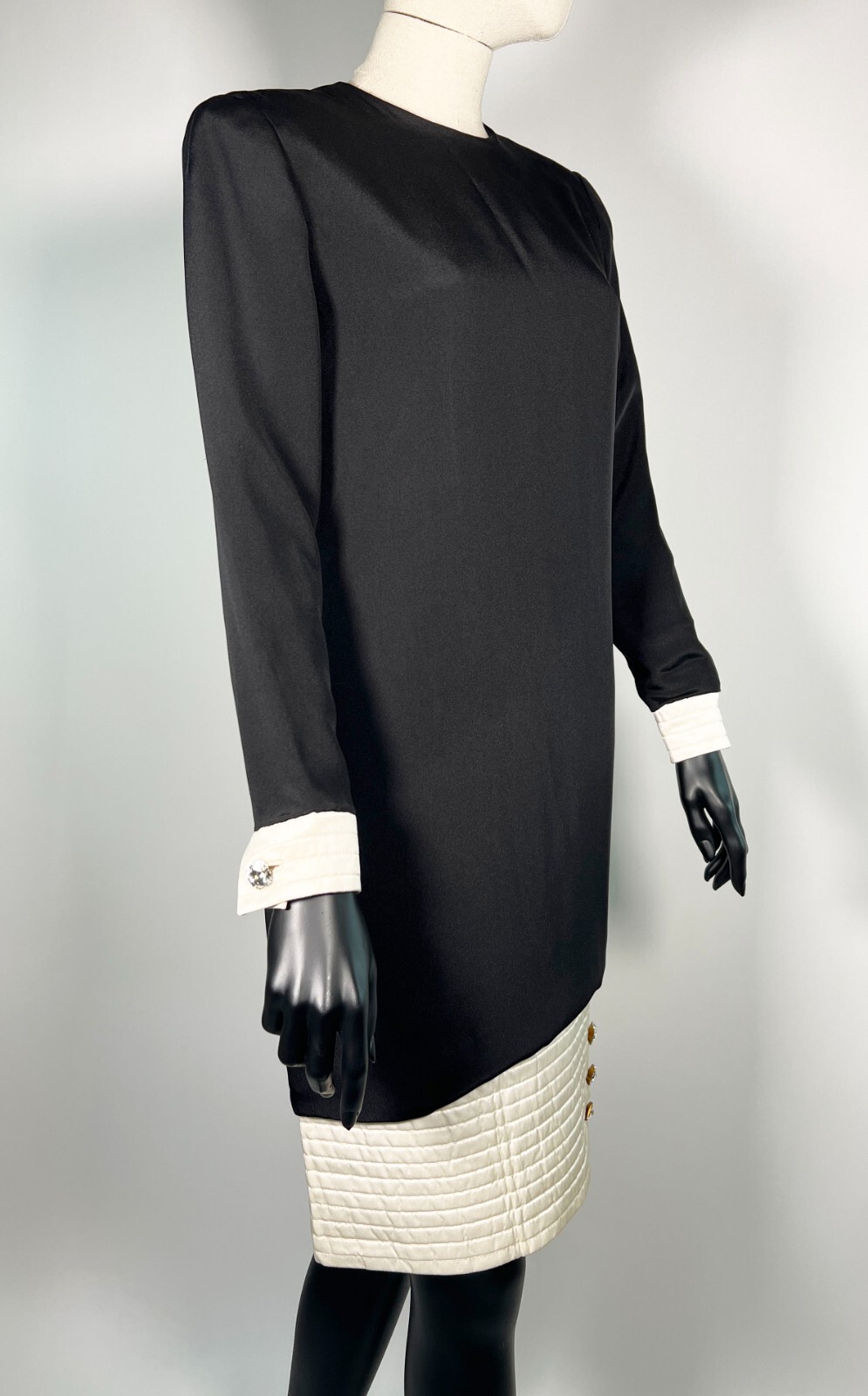 Vintage Stanley Platos Black White Shift Dress