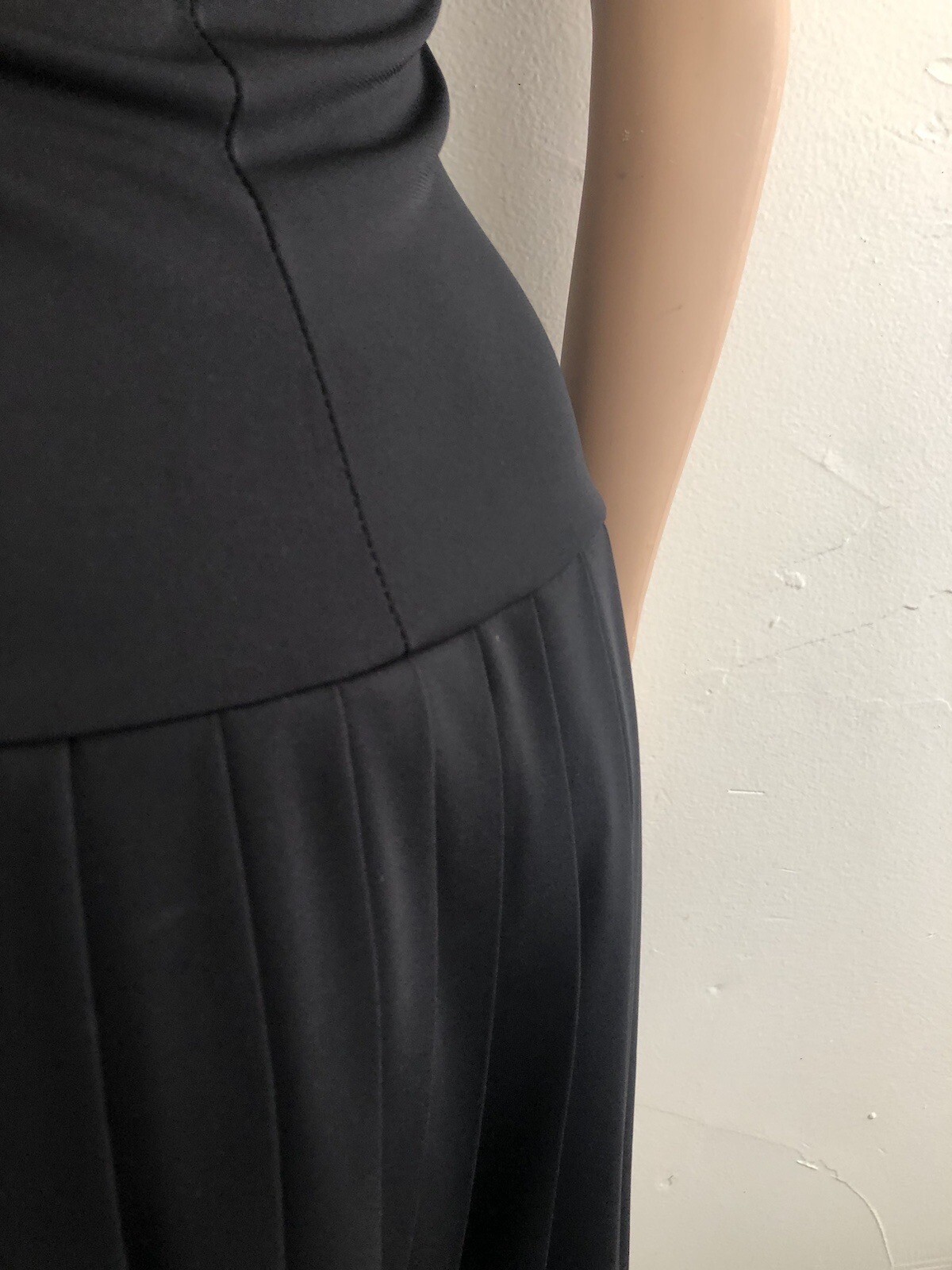 Vintage Taboo Crossover Black Lbd Y2k Drop Waist Pleated Skirt Dress