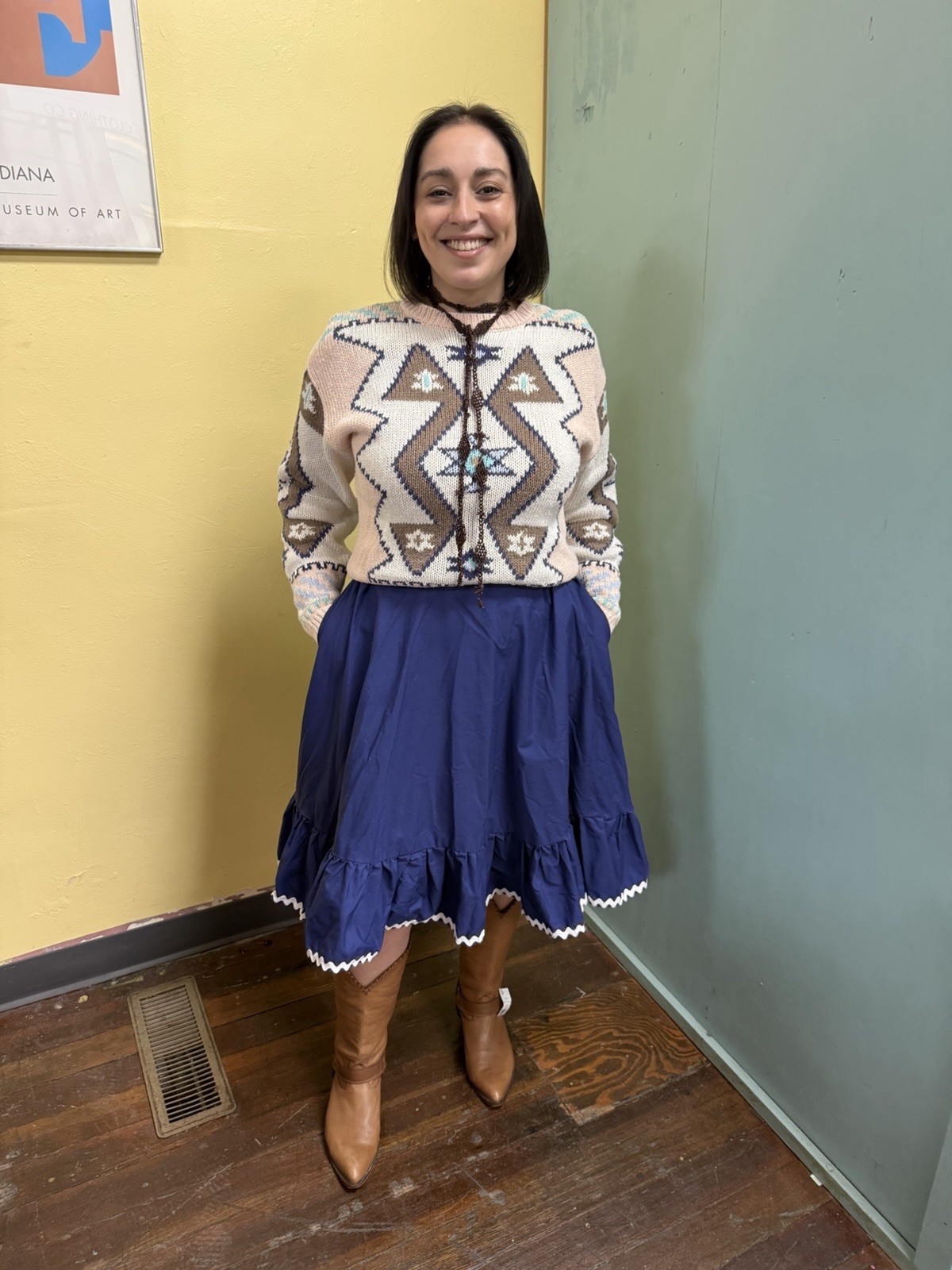 Vintage 90s Forenza Southwest Print Cotton Sweater M