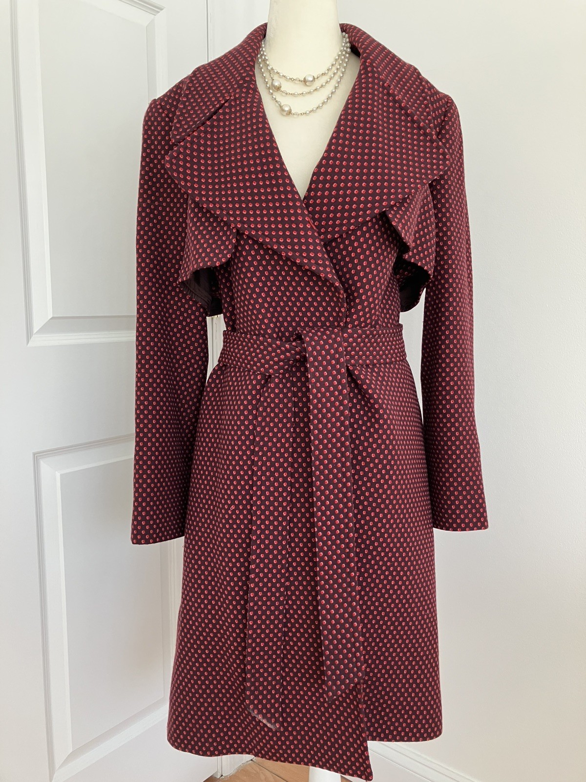 Vintage Linda Allard for Ellen Tracy Wool Wrap Trench Coat & Skirt Suit! 12