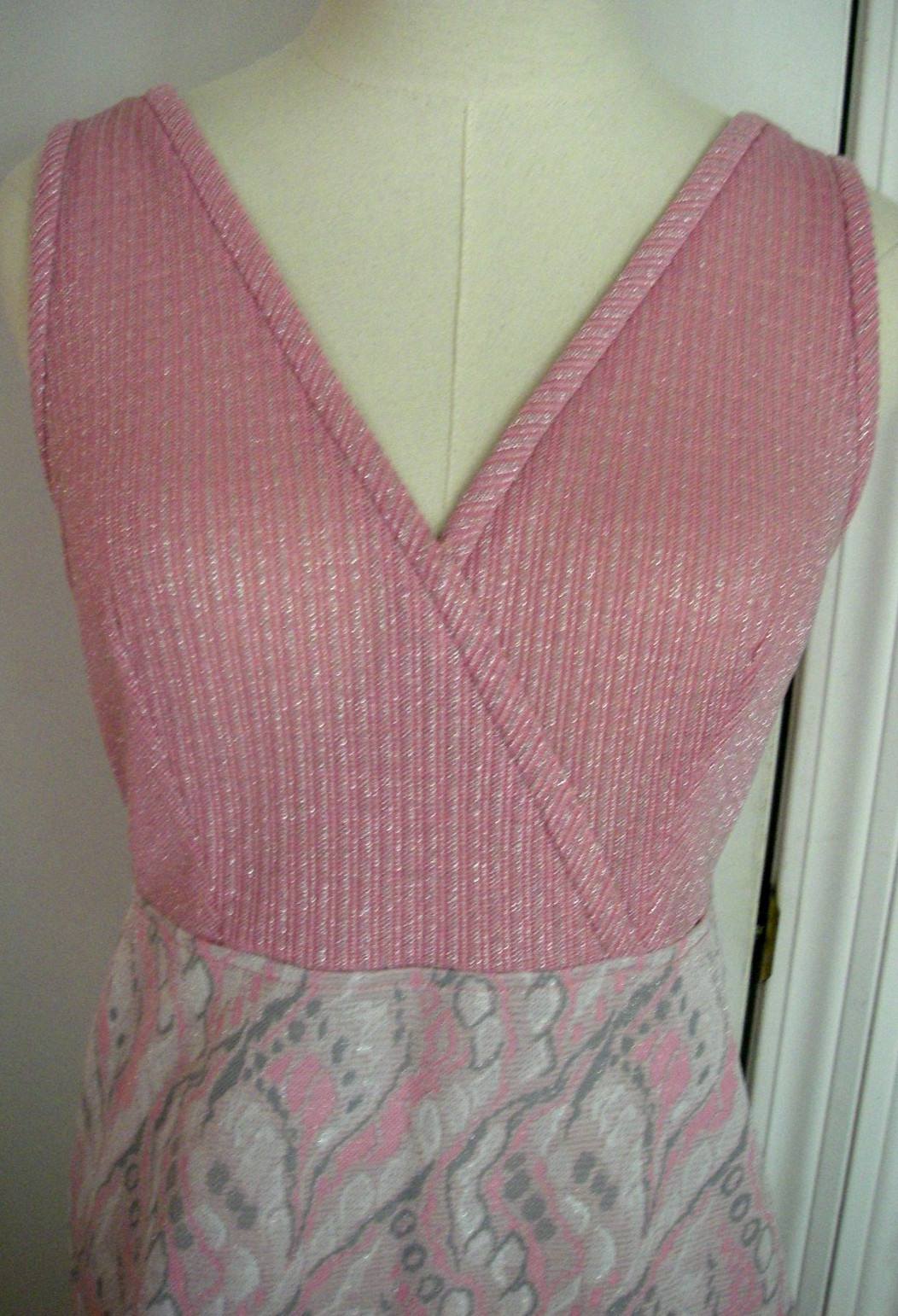 Vintage 60s 70s Mod Hippie Brady Bunch Toni Todd Sleeveless Maxi Dress Sz Small