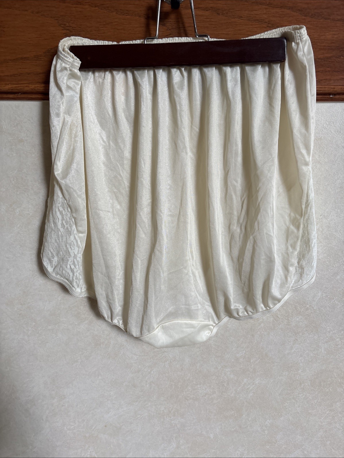NWT Vintage Lady Camille Full Brief Granny Panties Shiny 100% Nylon lace