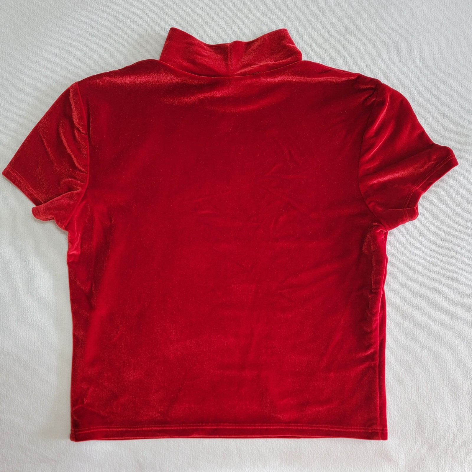 Vintage 1970’s You Babes Red Velvet Top Women’s Size M Made in USA