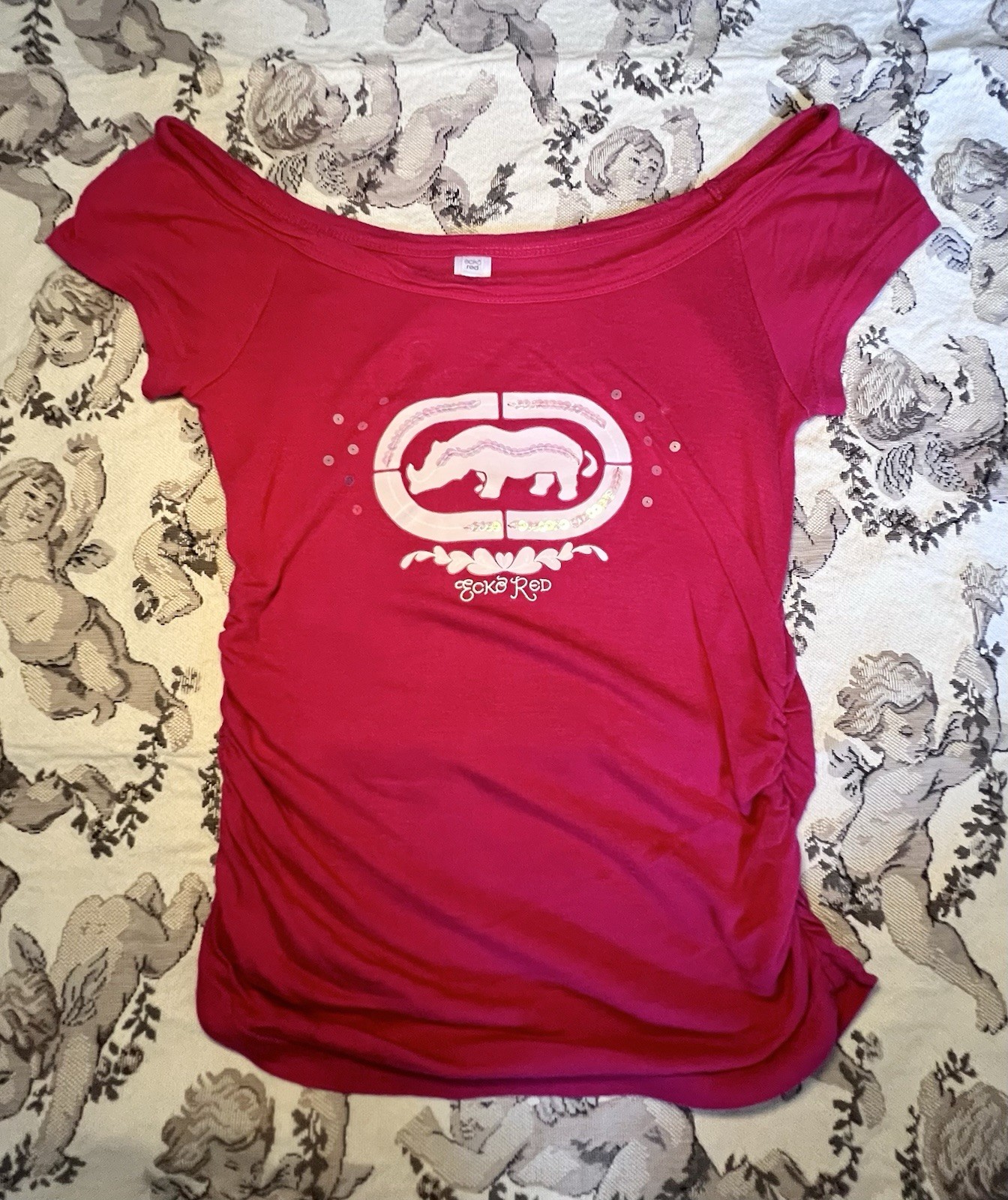 Vintage Y2K sequin Magenta Ecko Red Cinched RARE women’s Small