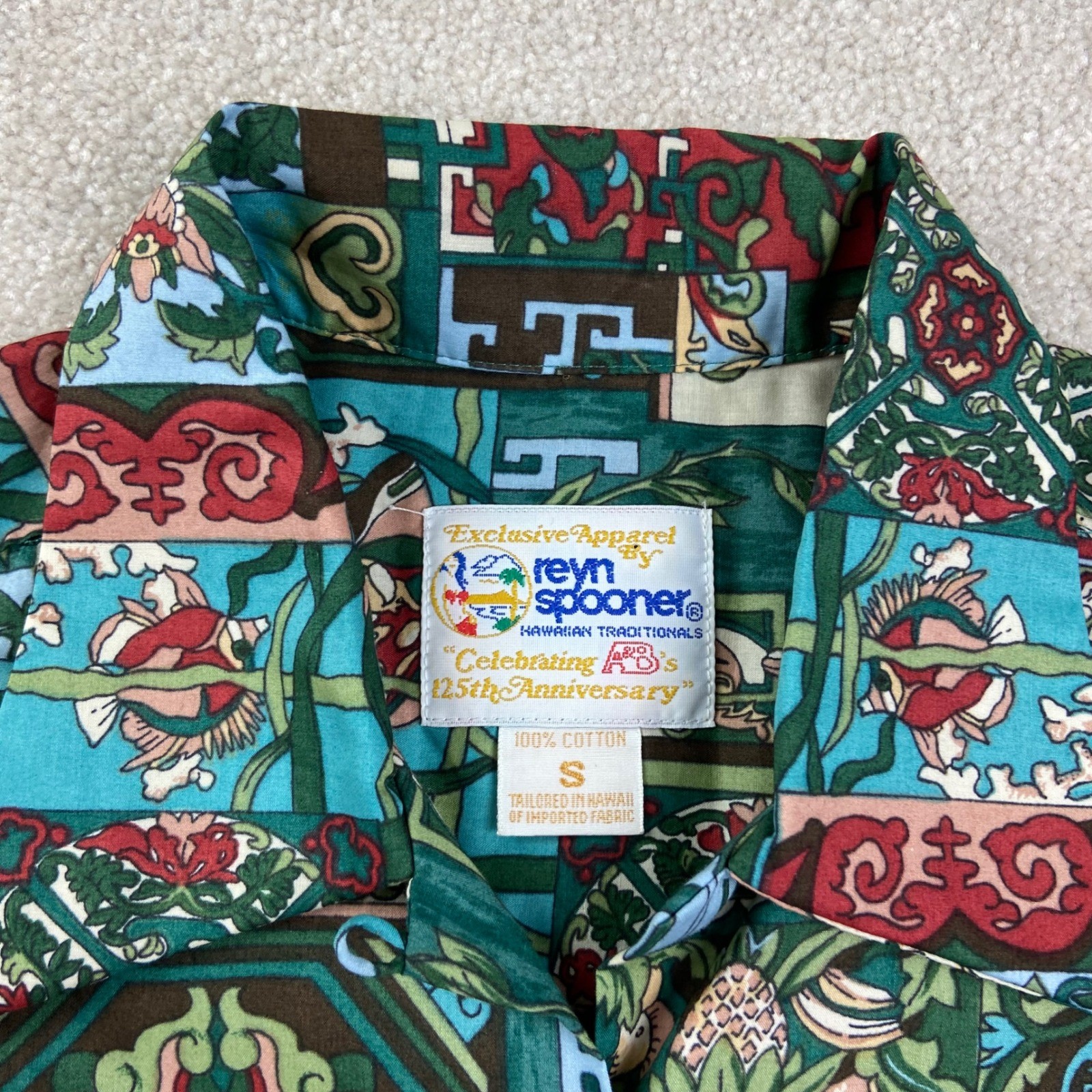 Vtg Reyn Spooner Shirt Womens S Patchwork A&B 125th Anniversary Cotton Loop