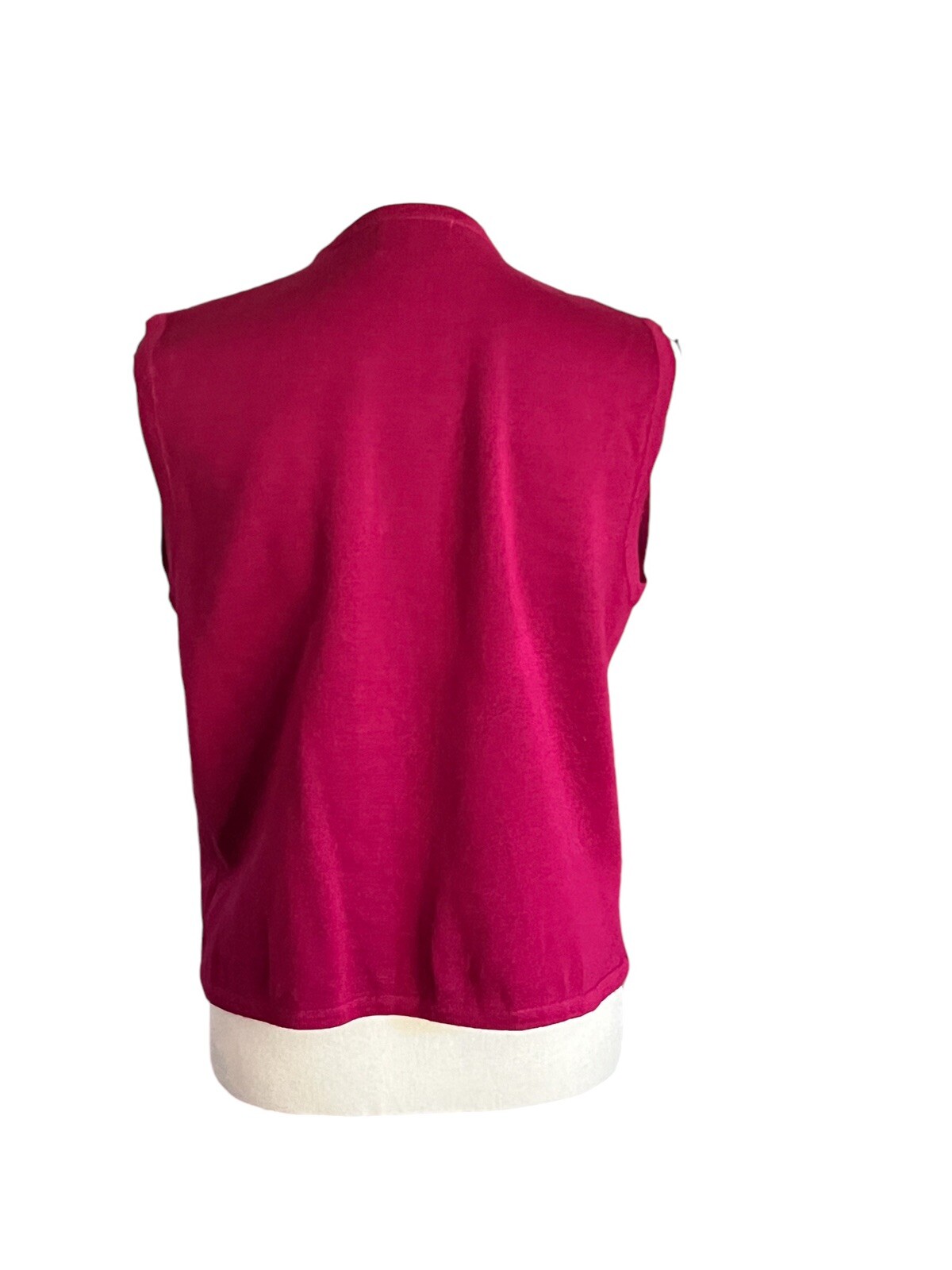 Vintage KORET Dark Red With Black Beaded Button Up Vest Sz. P