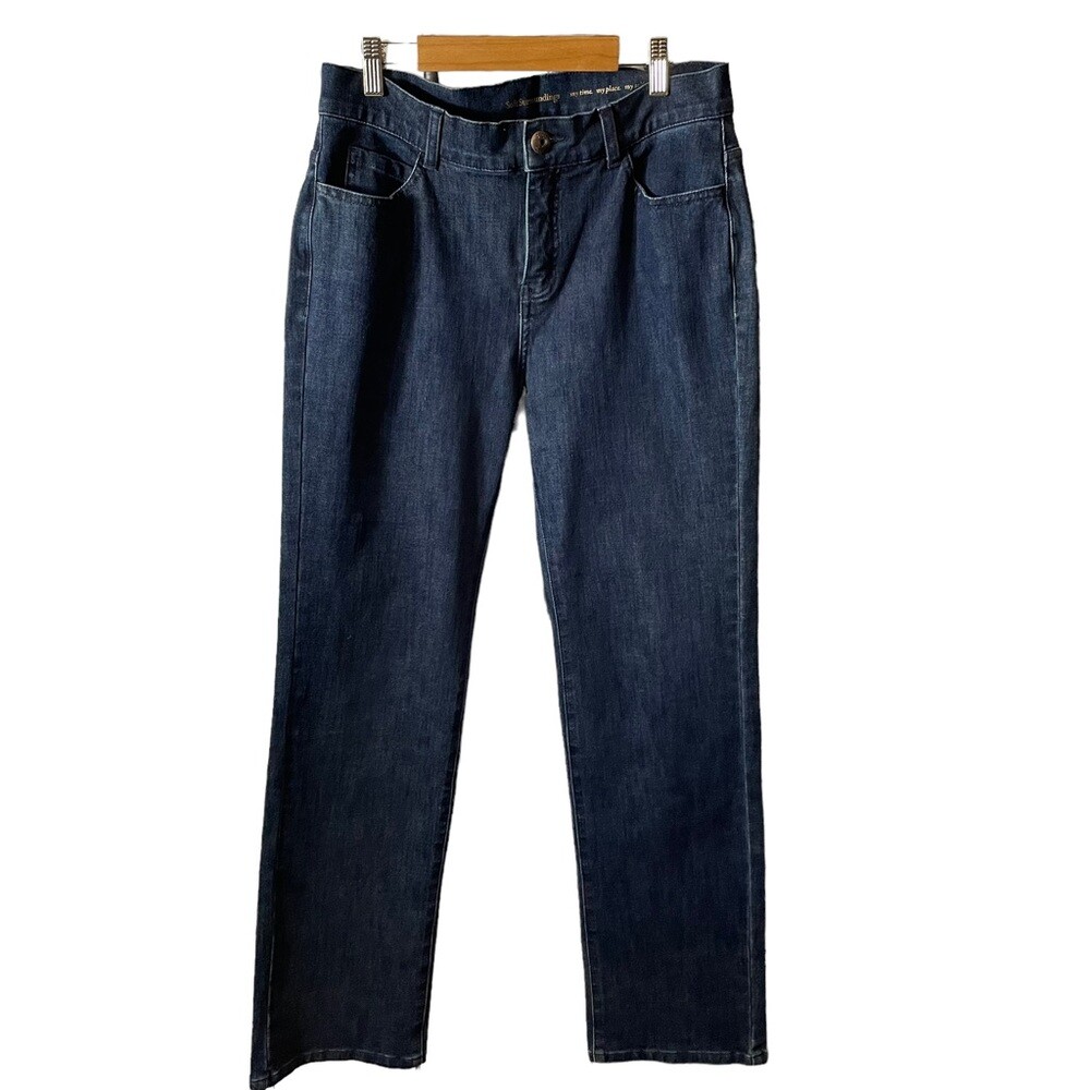Soft Surroundings Dark Wash Straight Leg Jeans Size 8P