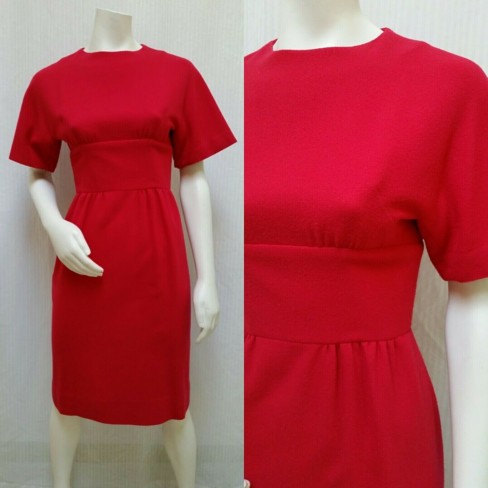 Vintage 1950’s TRANELL DALLAS Dark Fuschia Pink WIGGLE DRESS – Size XS/S – EUC