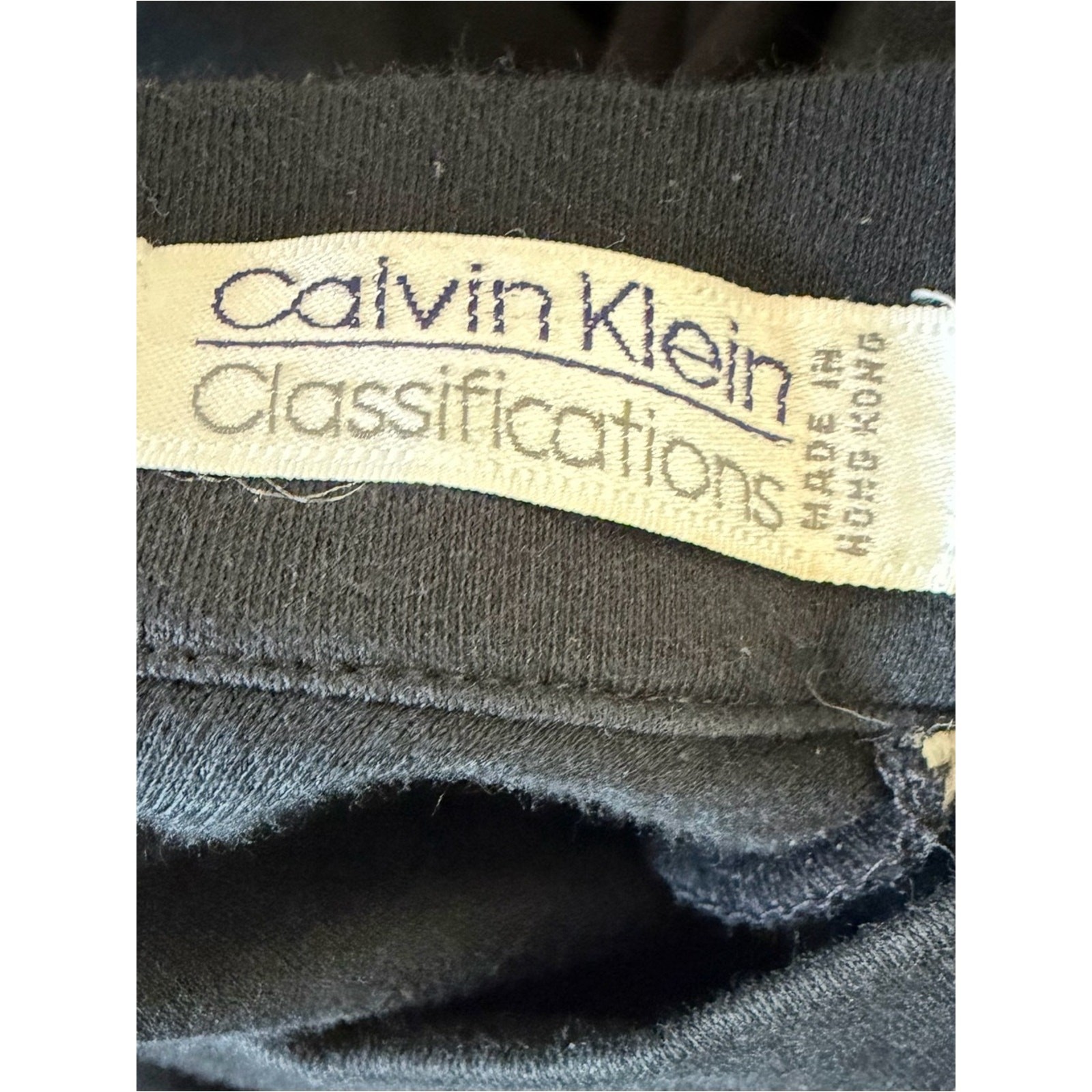 Vintage 90s Calvin Klein Classifications Black Cotton Dress Minimalist Luxury