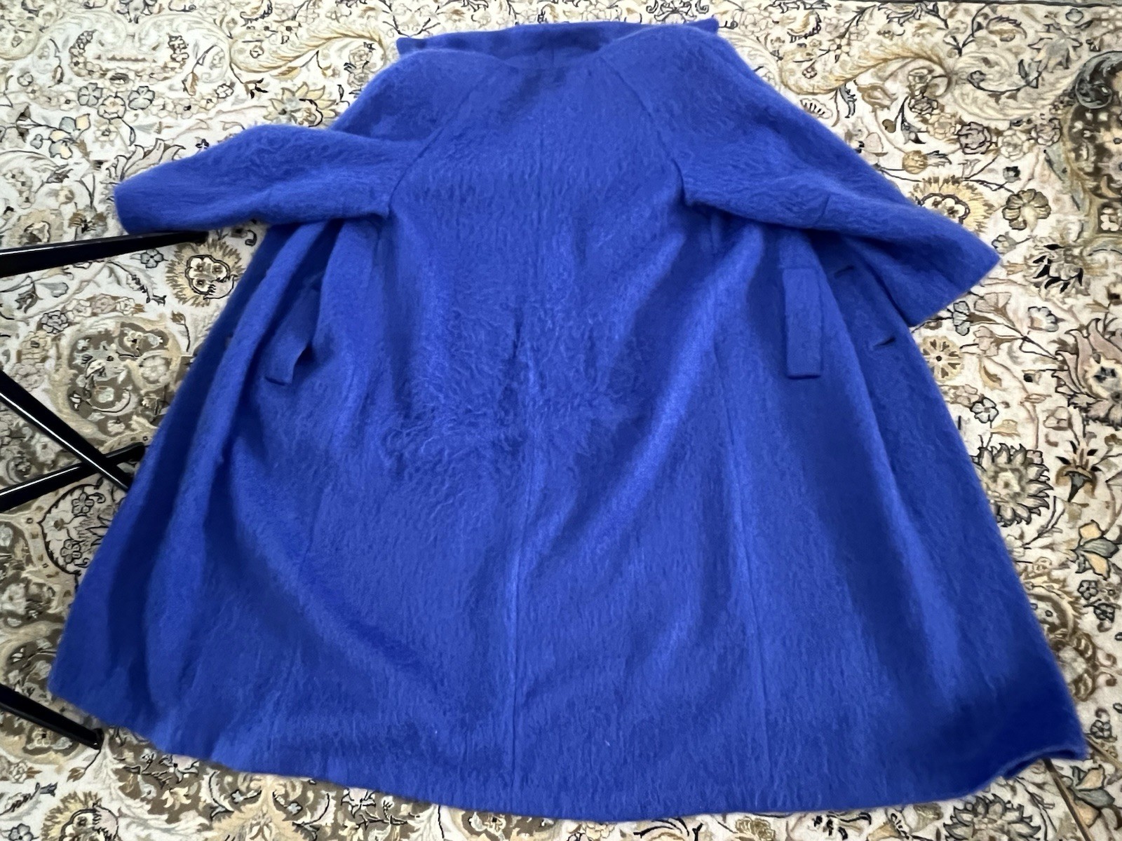 Loring Vintage 90% Mohair Wool Royal Blue Long Coat 14 XL Classic Union Made USA