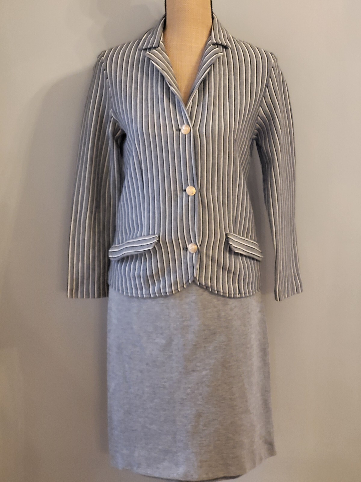 Catalina Of California Vtg Gray Knit Skirt Set XSmall/Small (Tag Size 13/14)
