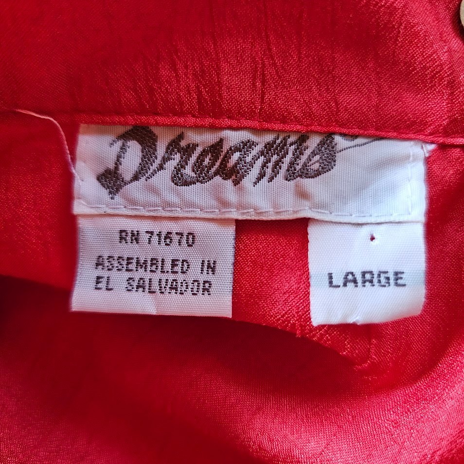 Vtg 80s Mall Rat Dreams Tomato Red Parachute Pants Flight Boiler Suit Jumpsuit L