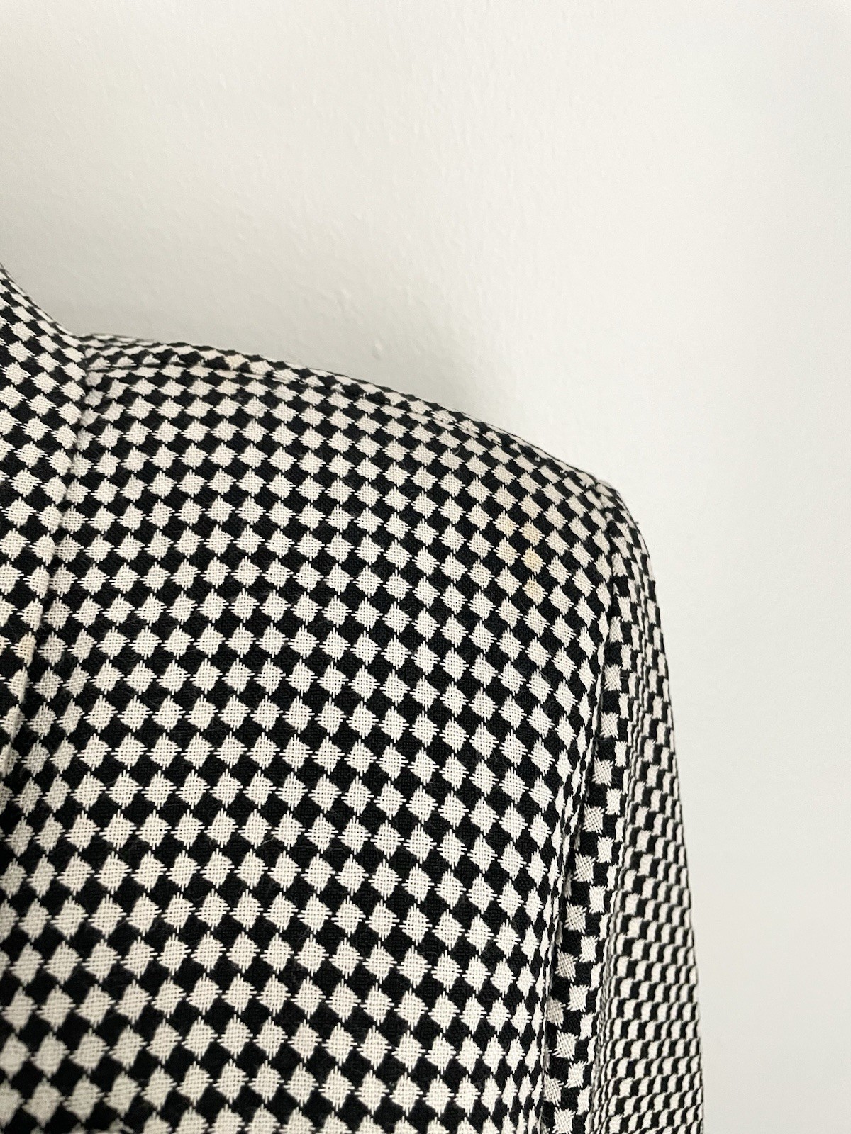 Vintage Black and White Checkered Double-Breasted Blazer By Mark Farrel Size M