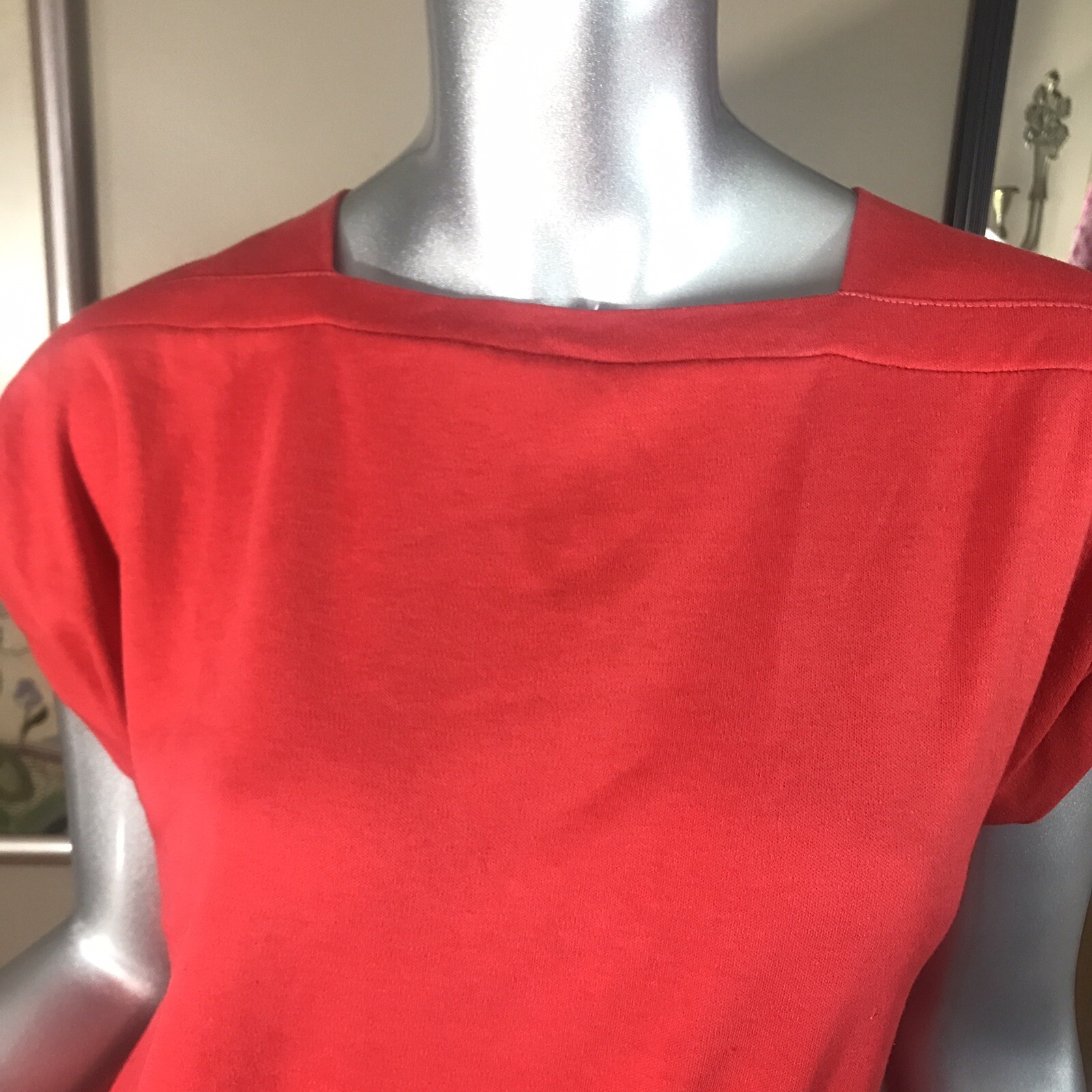 Vtg 70s Peppermint Casuals Women’s Short Cap Sleeve Knit Top Red Small Medium