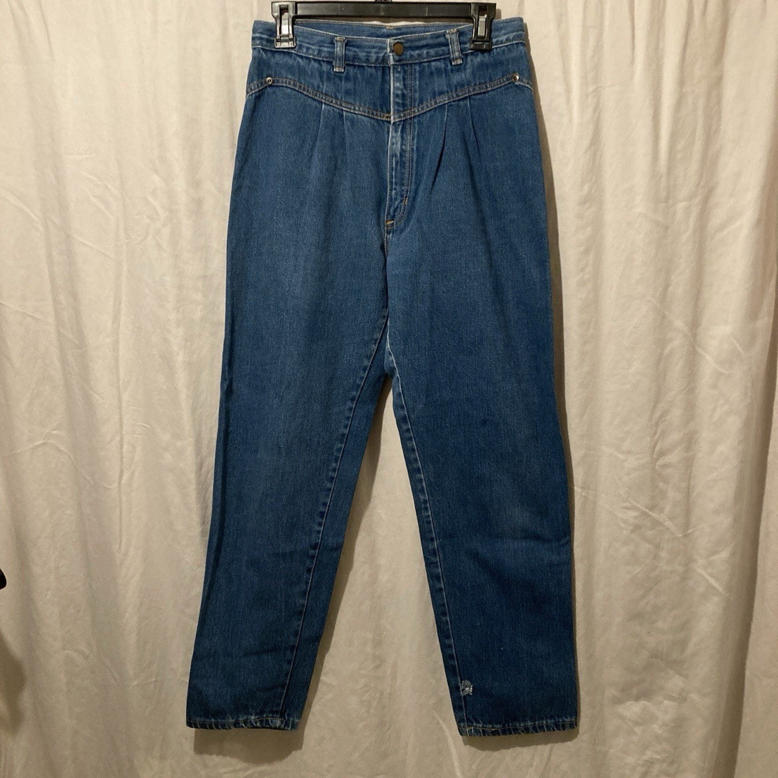 Vintage 70s Tiger USA Jeans Double Pleated High Waist Mom Jeans 27×27