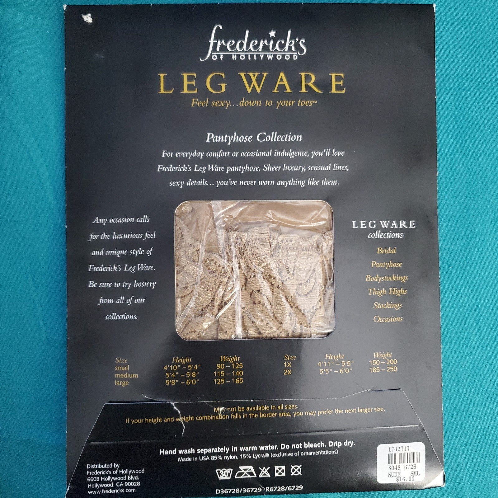 Frederick’s of Hollywood Leg Ware Lace-Top Suspender Stockings Nudes Small Nos