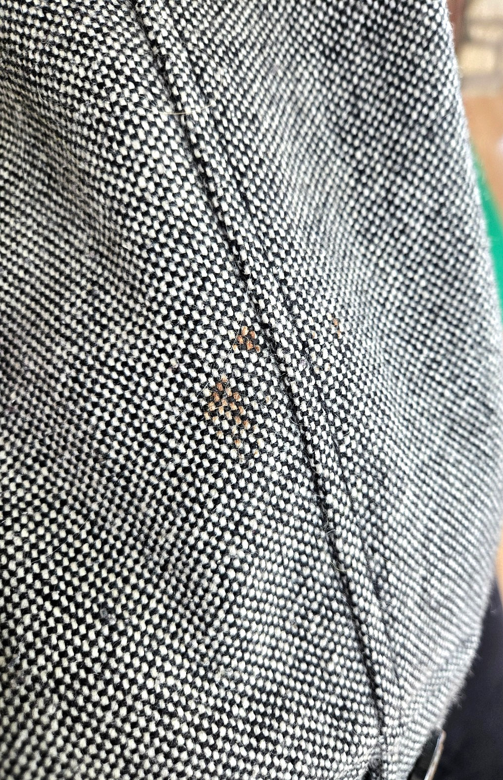 Vintage GUESS Wool Blend Pea Coat Black & White Tweed Women’s Size Small