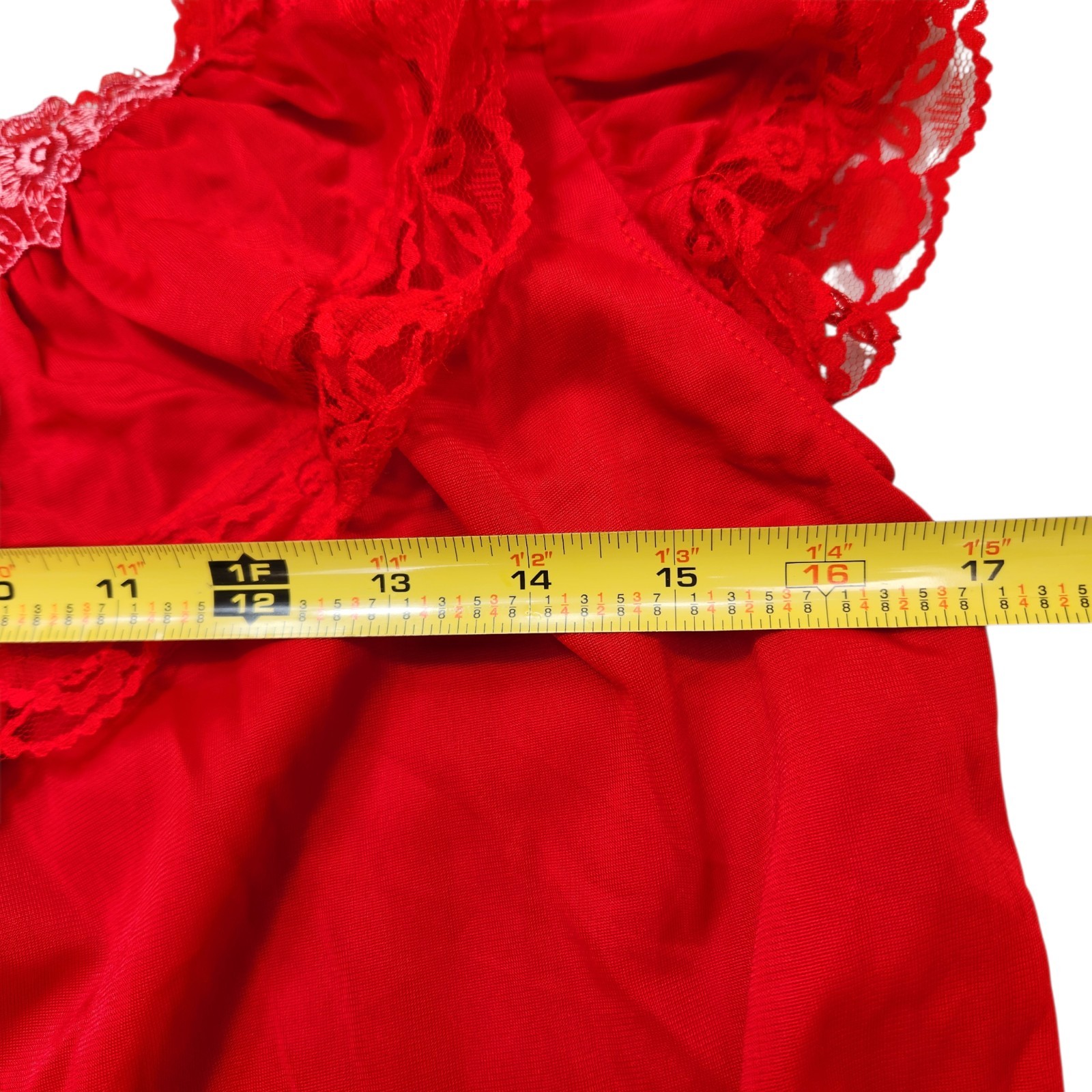Vintage 70s Sheer Red Chiffon Lace Pajama Set Boudoir Lounge Romantic Wide Leg