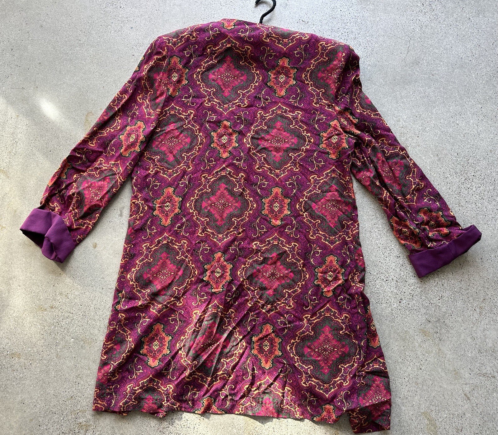 Vintage Just In Thyme Abstract Psychedelic Paisley Open Cardigan Jacket Size 14