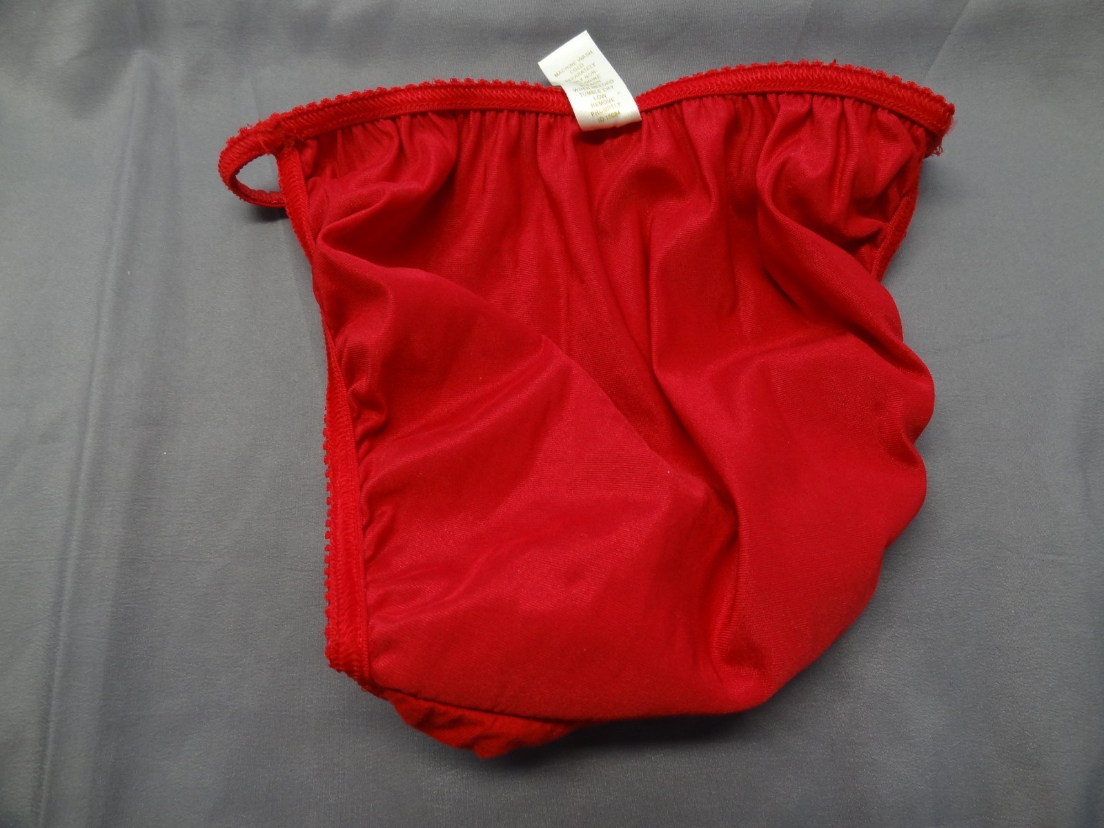 Victoria’s Secret S 5 VTG Satin String Bikini Nylon Stretch Lace 80s Gold Label