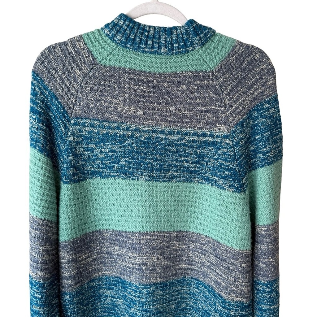 Reclaimed Vintage Teal and Gray Knit Sweater Size XS Vintage 90s Retro Cozy