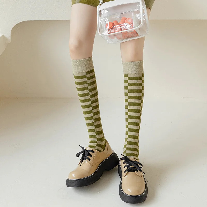Calf socks Japanese retro jacquard long tube women’s socks Korean version