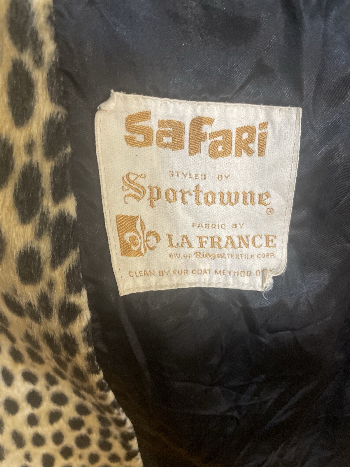 RARE Vintage 1960s Faux Leopard Swing Coat Safari Pinup Rockabilly La France M