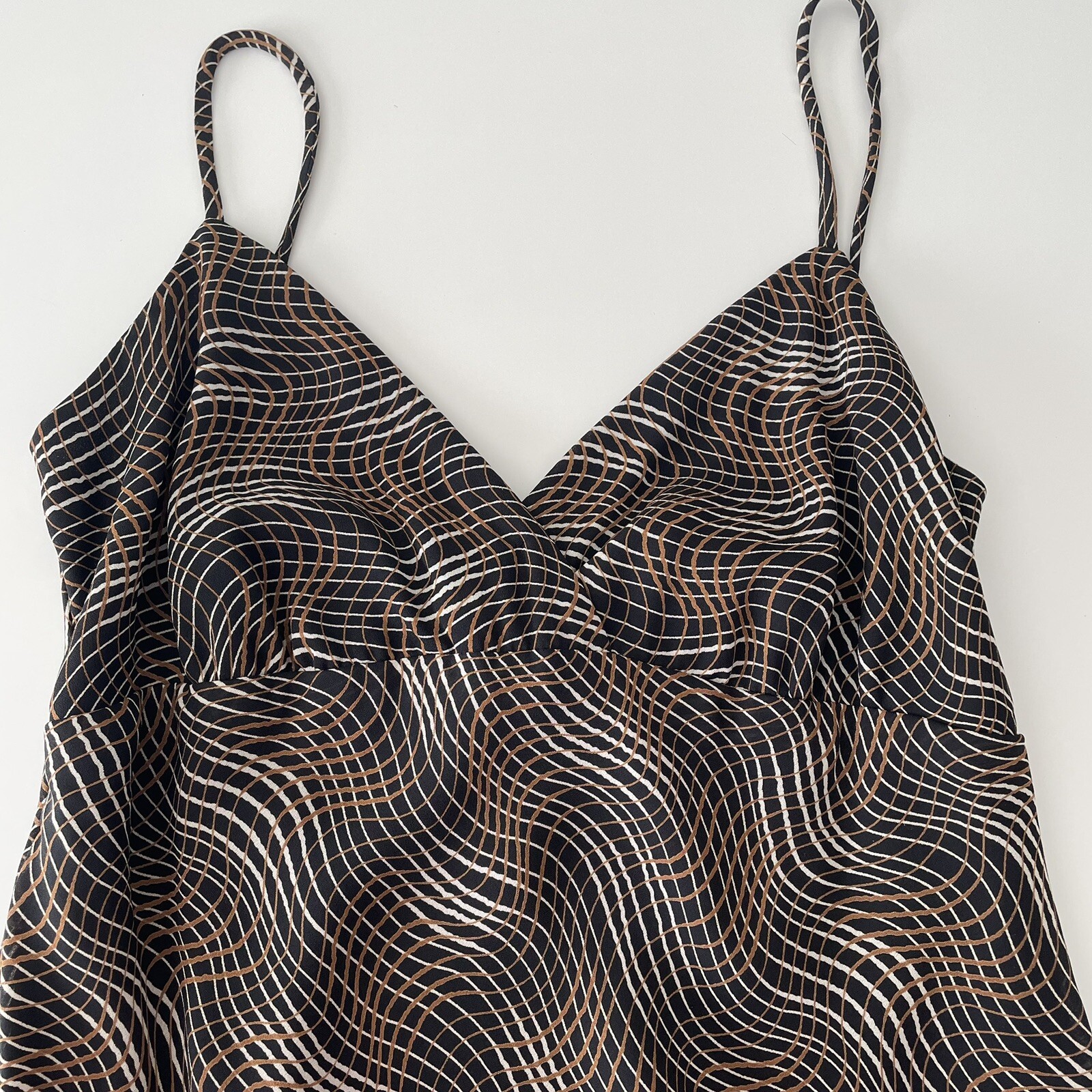 Vintage 90’s Y2K Brown Whimsigoth Fairy Grunge Asymmetrical Hem Slip Dress Sz 4
