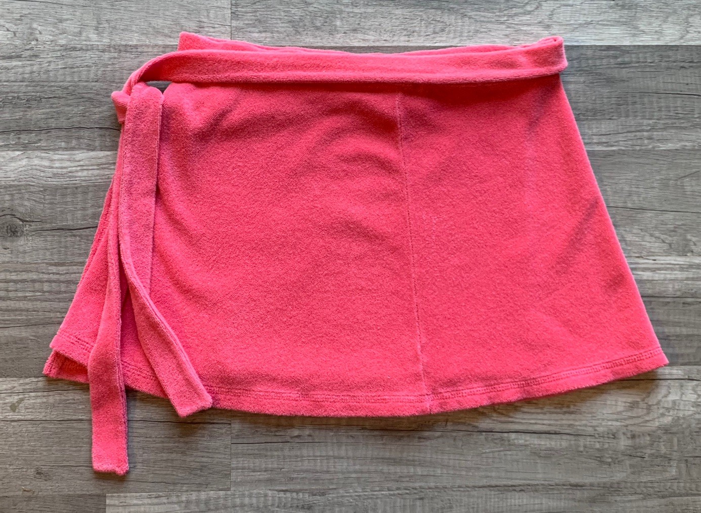 Vintage Early 2000s Juicy Couture Terry Cloth Pink Beach Skirt Coverup SZ M Rare