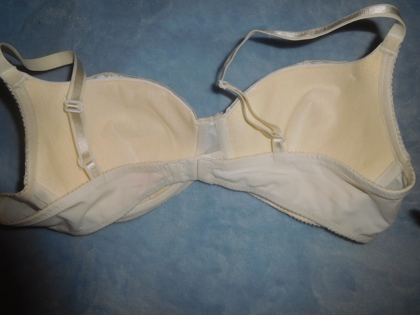 VTG Lily Of France Push Up Bra 38C White Floral Lace New