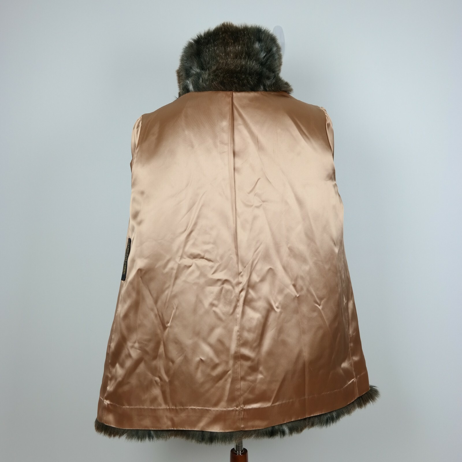 VTG 60s Tissavel France Country Pacer Faux Fur Coat Animal Print Womens Sz 16 XL