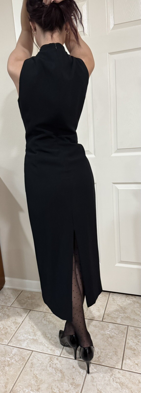 Vtg 90’s EVAN PICONE Black Maxi Cocktail Dress Size 12 with