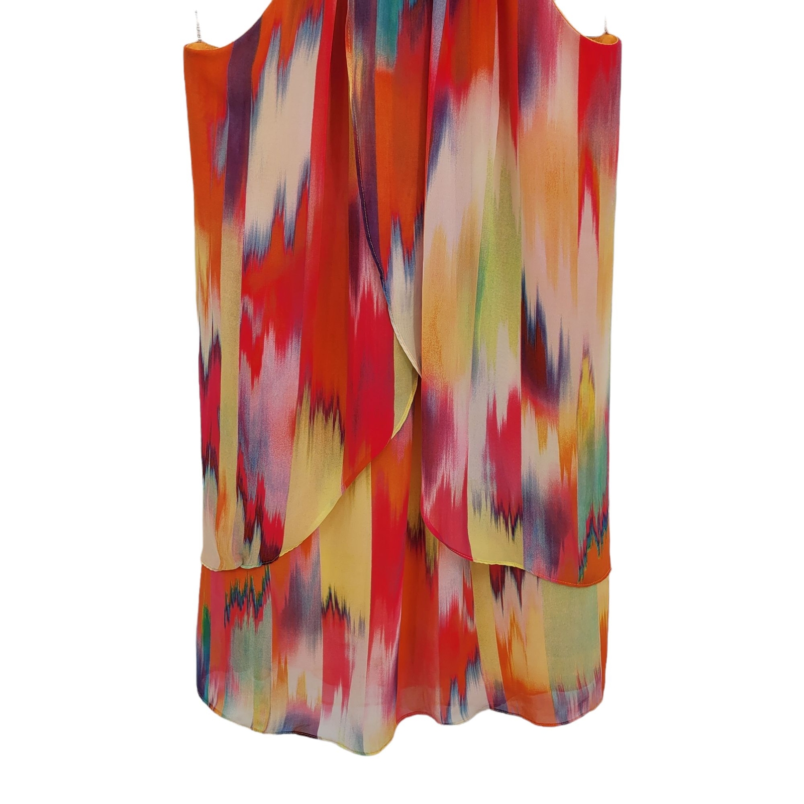 Vintage Bisou Bisou Dress 8 Rainbow Tiered Ruffle Shift Halter Colorful Pride