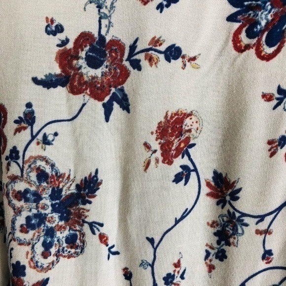 4our Dreamers Cream Floral Boho Peasant Top Romantic Prairie Cottagecore Small