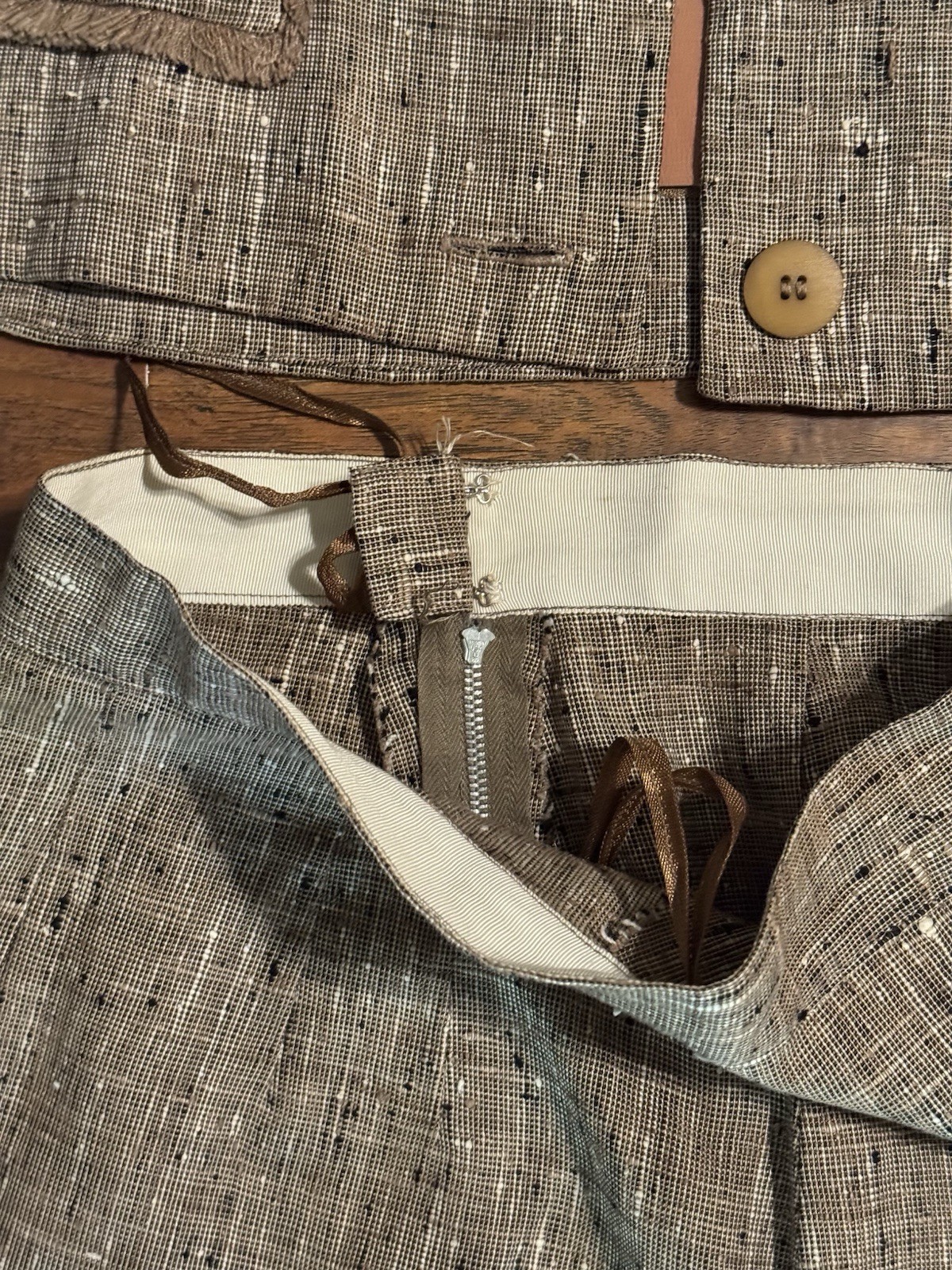 Vintage 1960s Carlye Women’s Jacket Linen Blazer With Matching Skirt Size Small