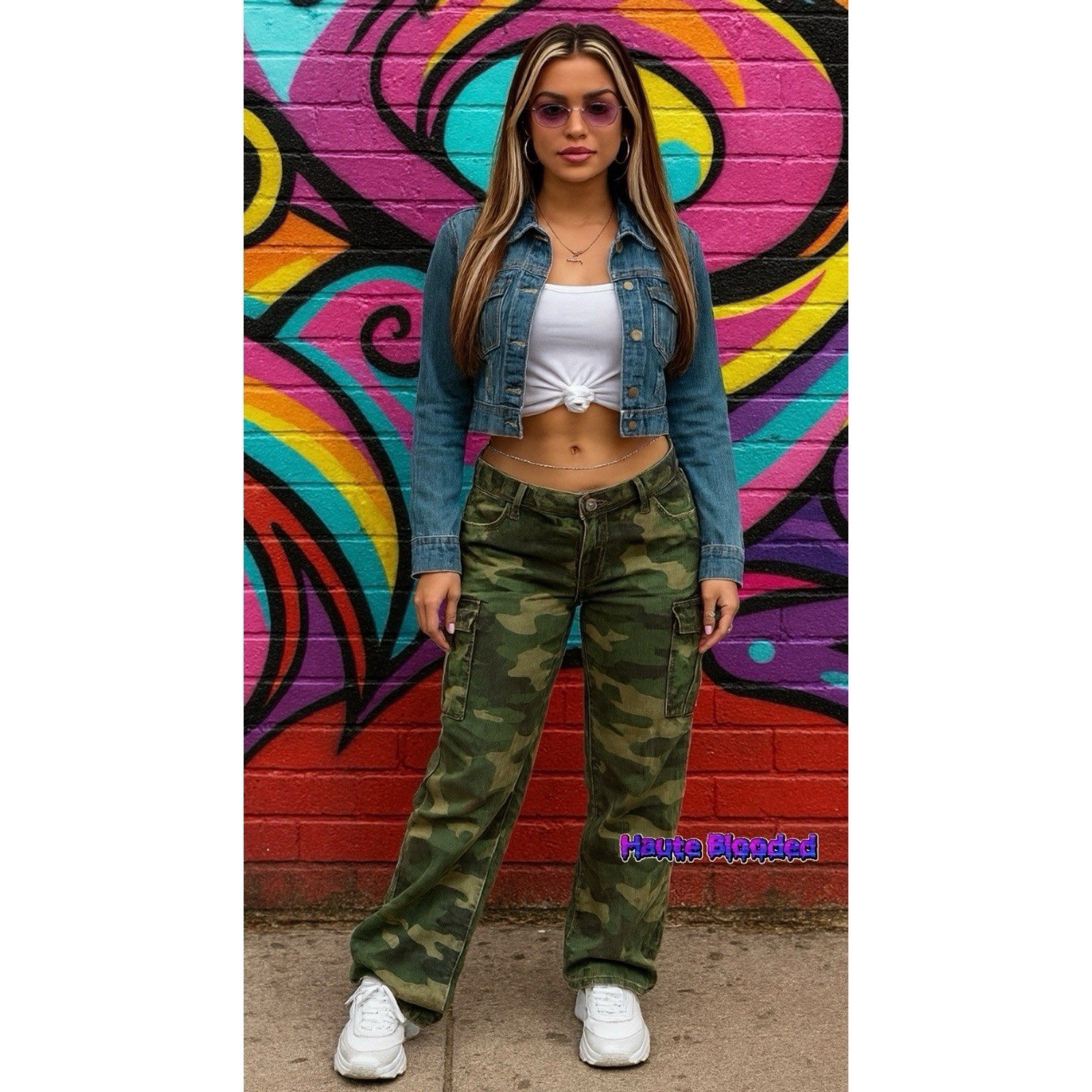 Vintage 90’s y2k JouJou Cropped Denim Jacket Jean egirl Indie Sleaze Streetwear