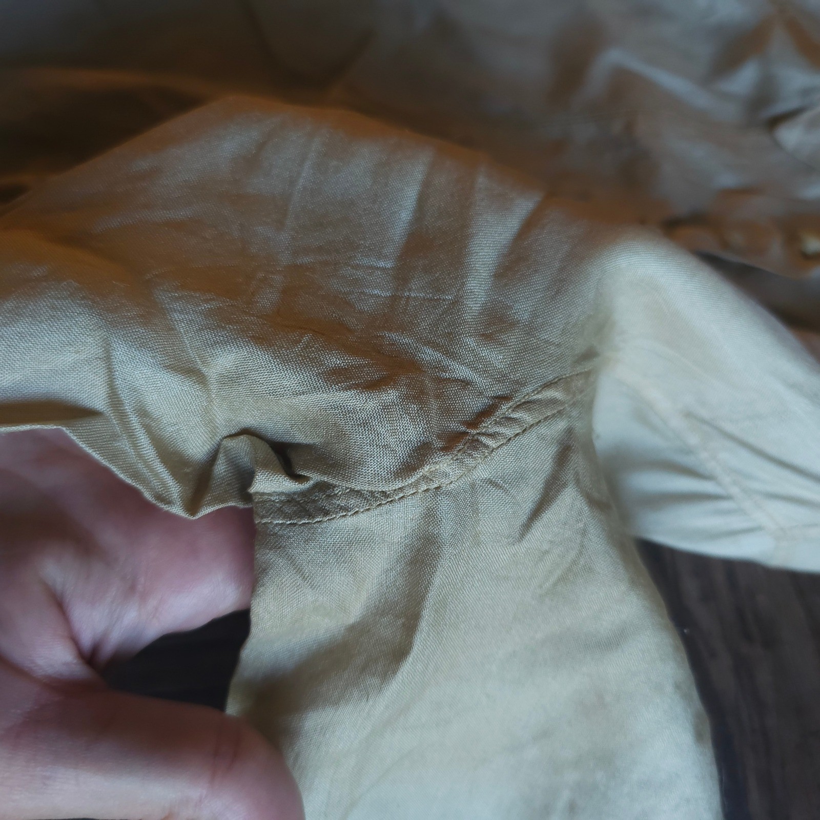 Antique Edwardian 1910s Victorian Blouse Cream Pyramid MOP Button Shirt Waist