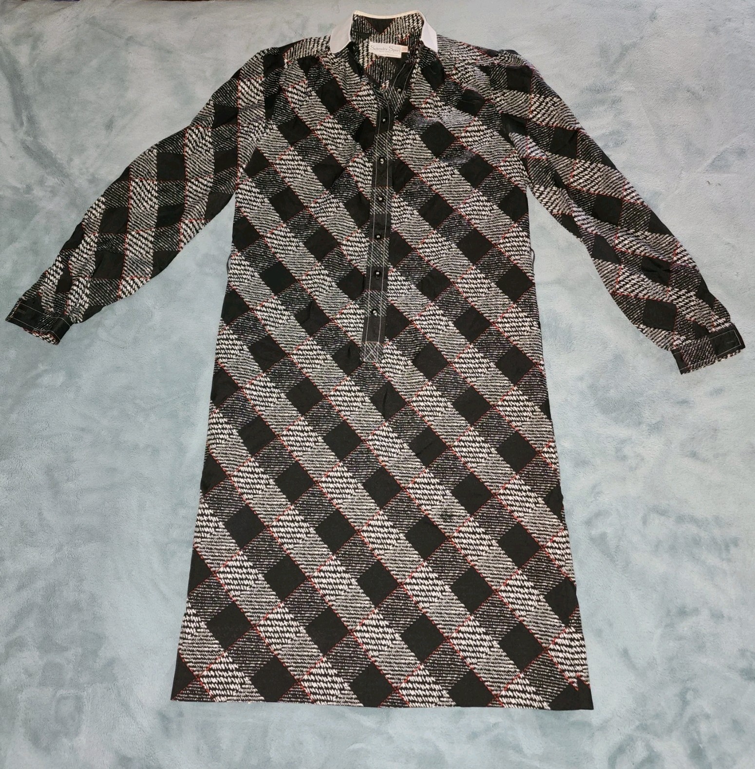 Vintage 1970s Schrader Sport New York Size 6 Collar Neck Secretary Librarian