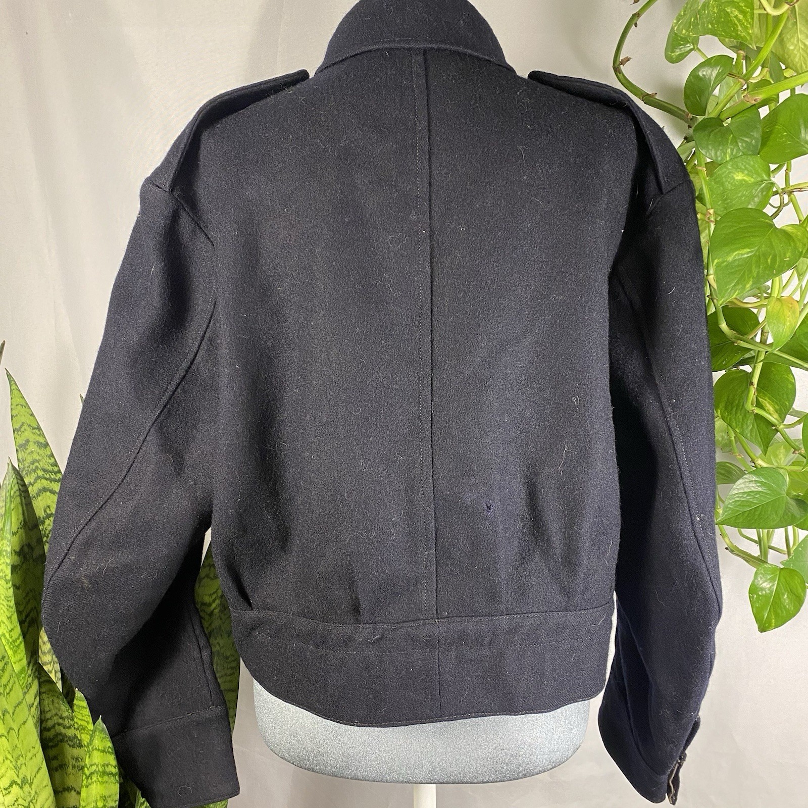 Vintage 1951 Women’s Wool Civil Defence Military Jacket Size 8 Navy