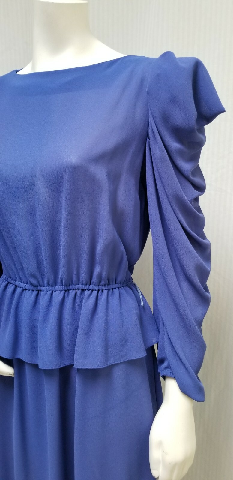 Vintage 1980’s BILLY JACK FOR HER Sheer Purple Goddess Draped DRESS -Size M- EUC