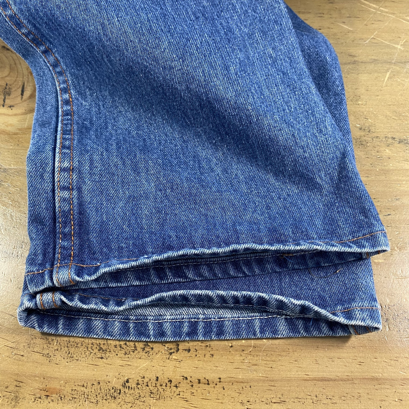 Vintage 70s Tour De France Blue Jeans Tag 11/12 (27×33) Zip Straight USA Denim