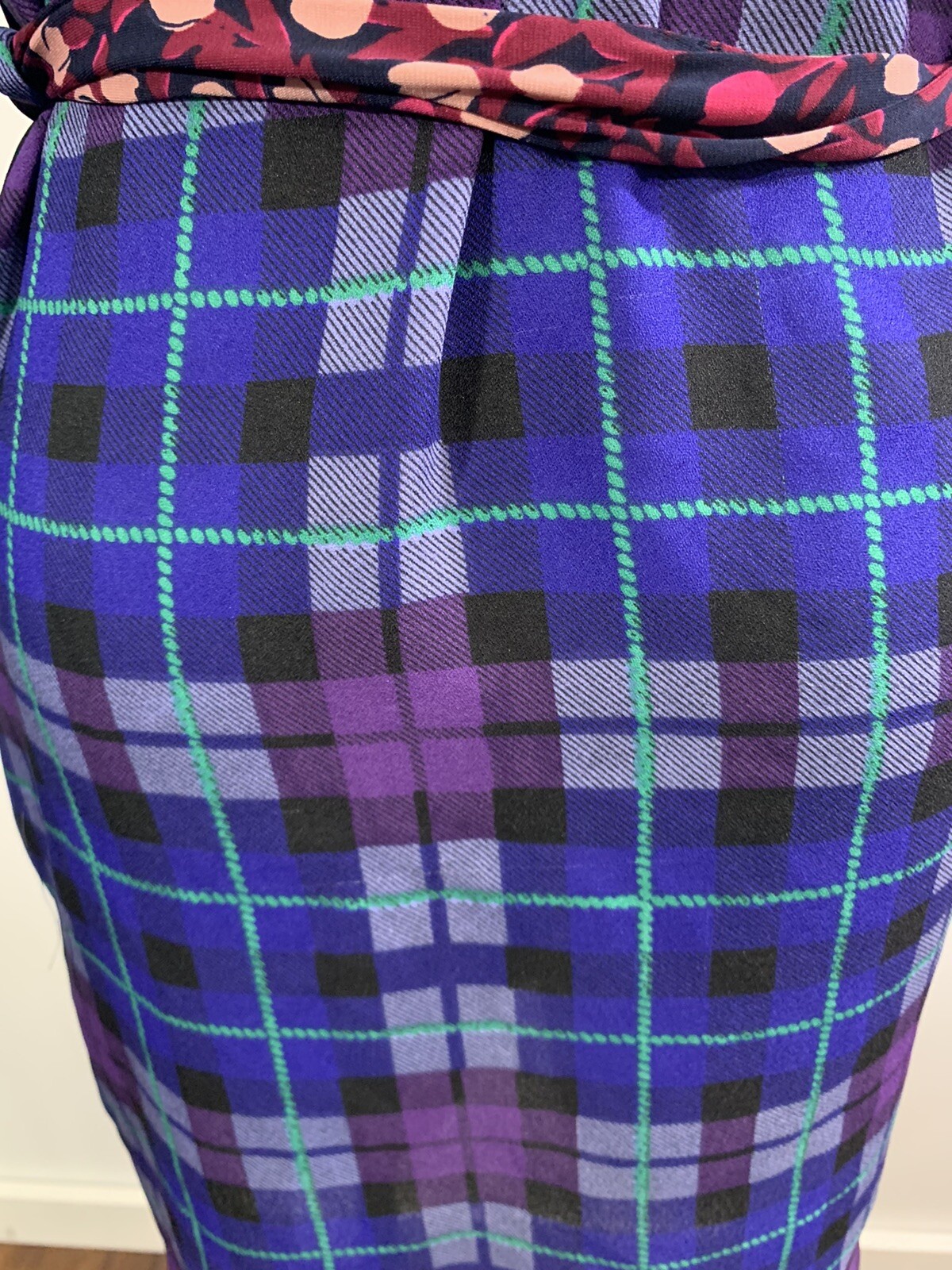 Vintage Robe Plaid 1960s MCM Small