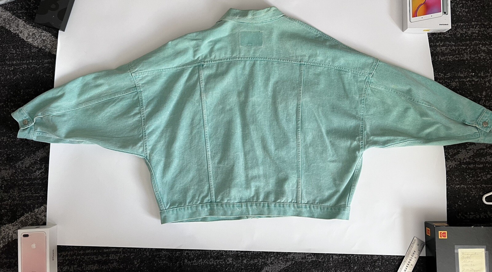Vintage Et Vous Distressed Denim Jacket And Skirt