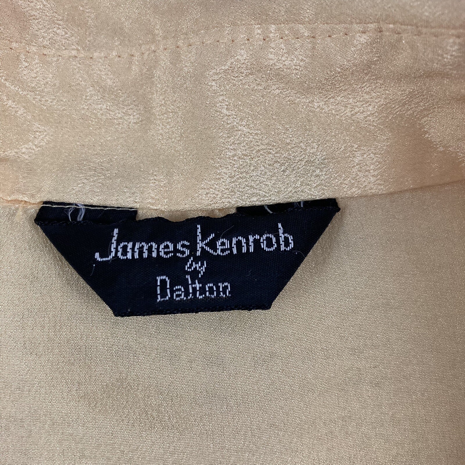 Silky Yellow Blouse Collared Button Up James Kenrob by Dalton No Size Vintage